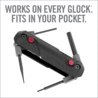 a swiss army knife with the words works on every clock fits in your pocket