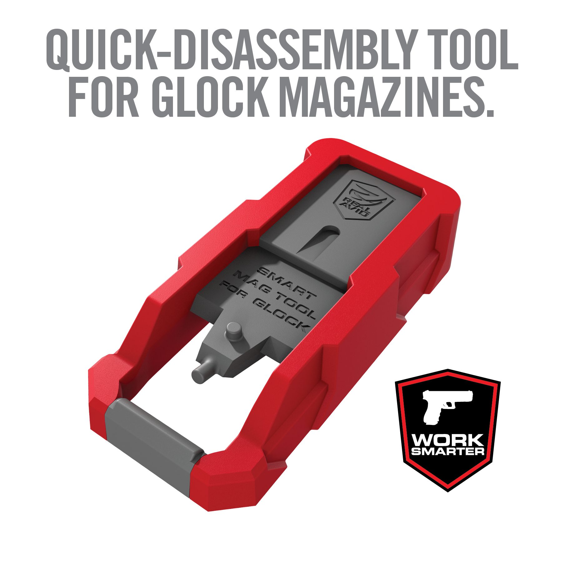 a red tool with the words quick - disassemblely tool for clock magazines