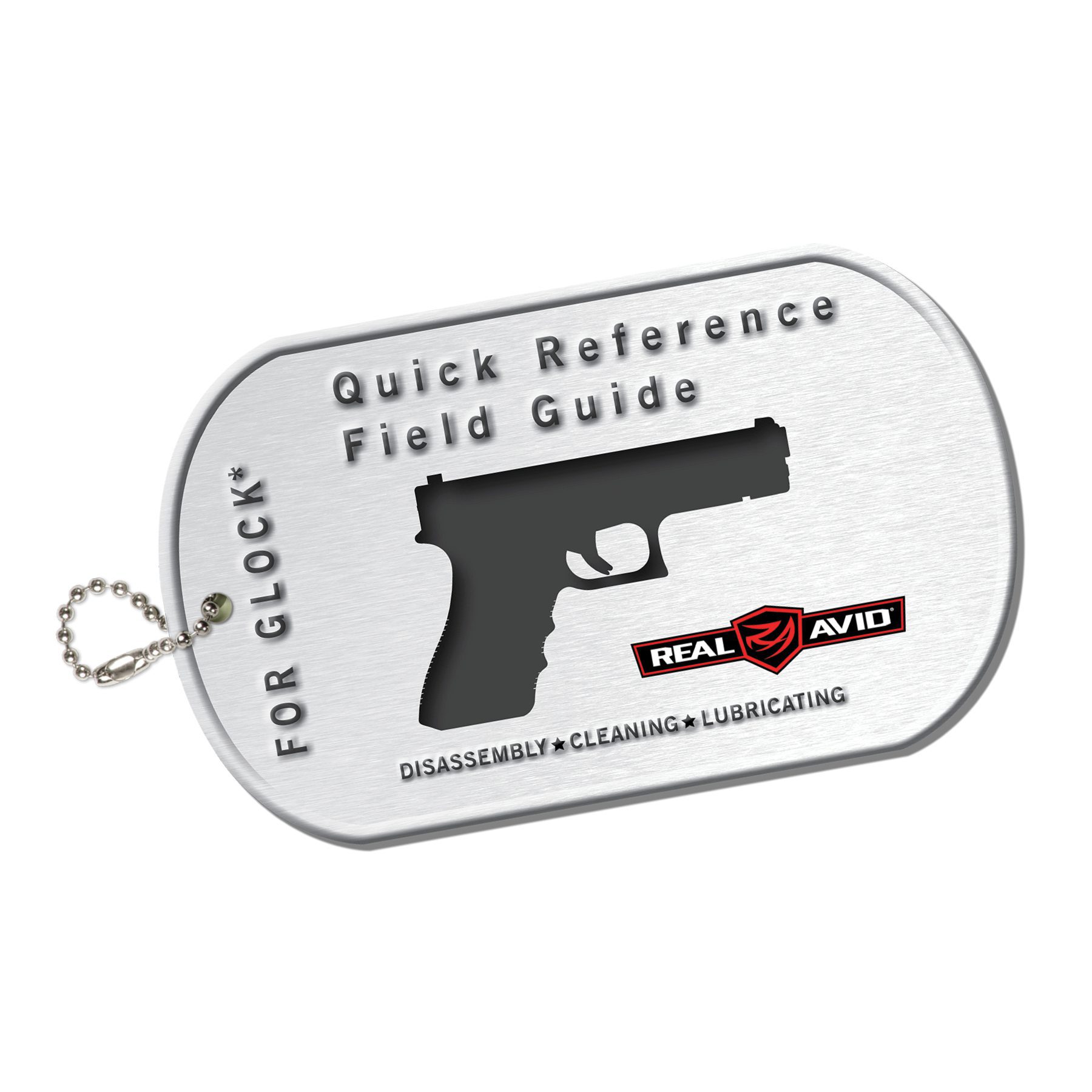a metal key chain with a gun on it
