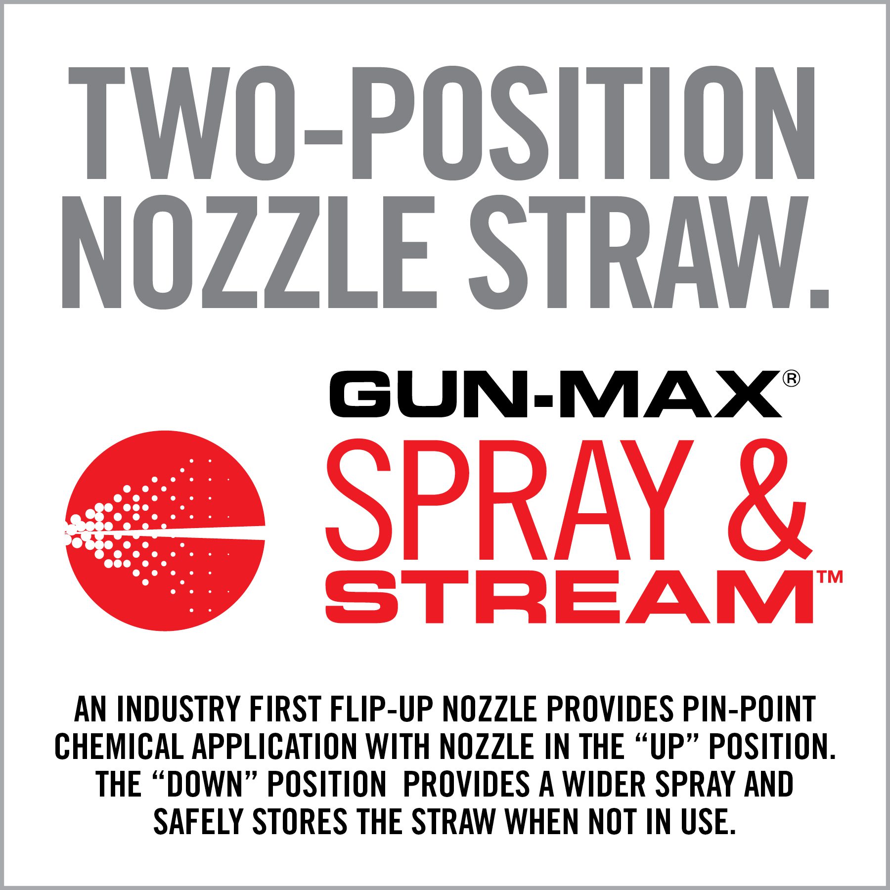 two - position nozzle straw gun - max spray & stream