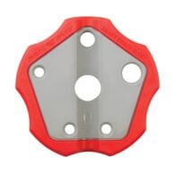 a red and gray tool holder with holes