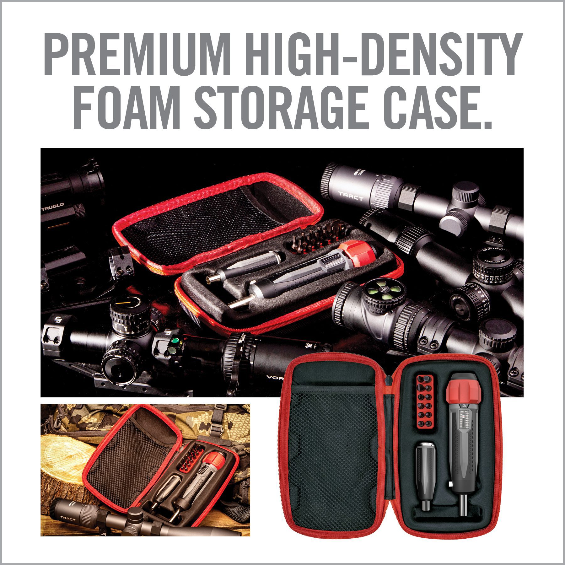 an advertisement for a foam storage case