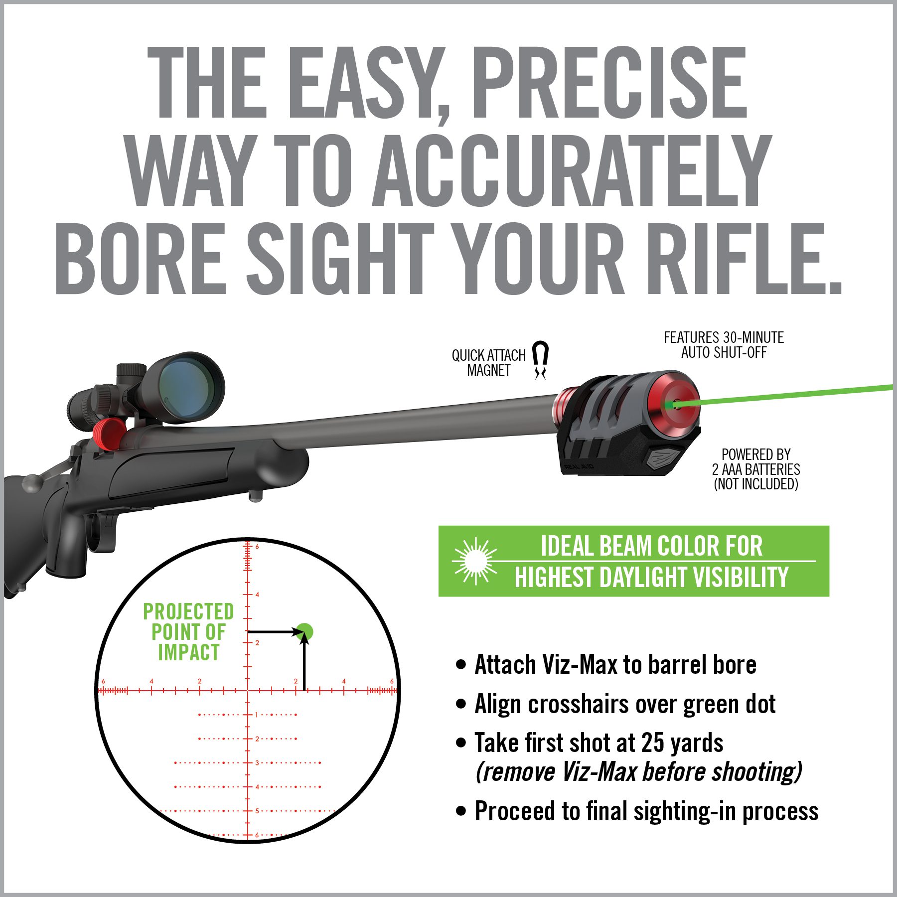 an advertisement for a rifle scope