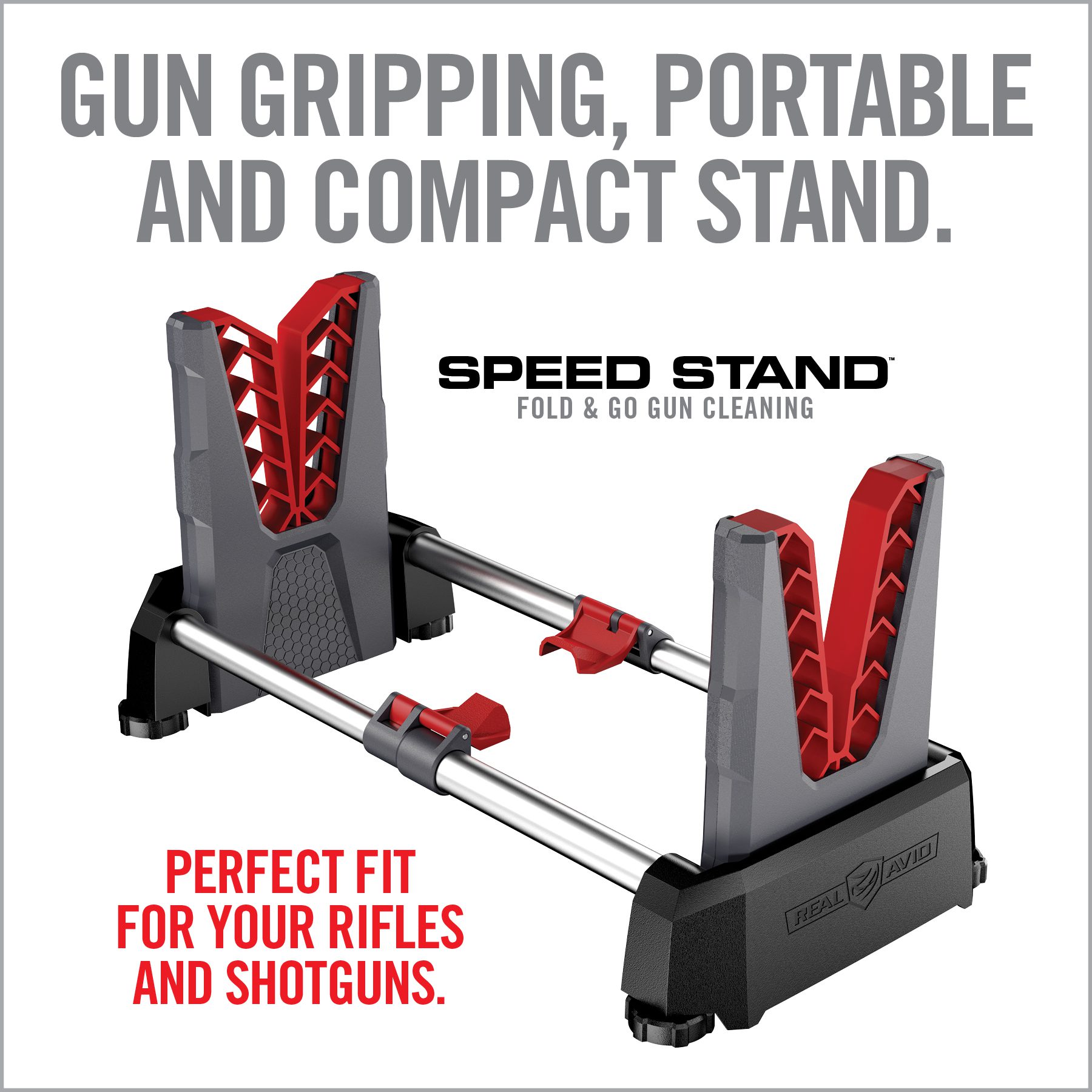 the gun gripping, portable and compact stand is perfect fit for your rifles and shotguns