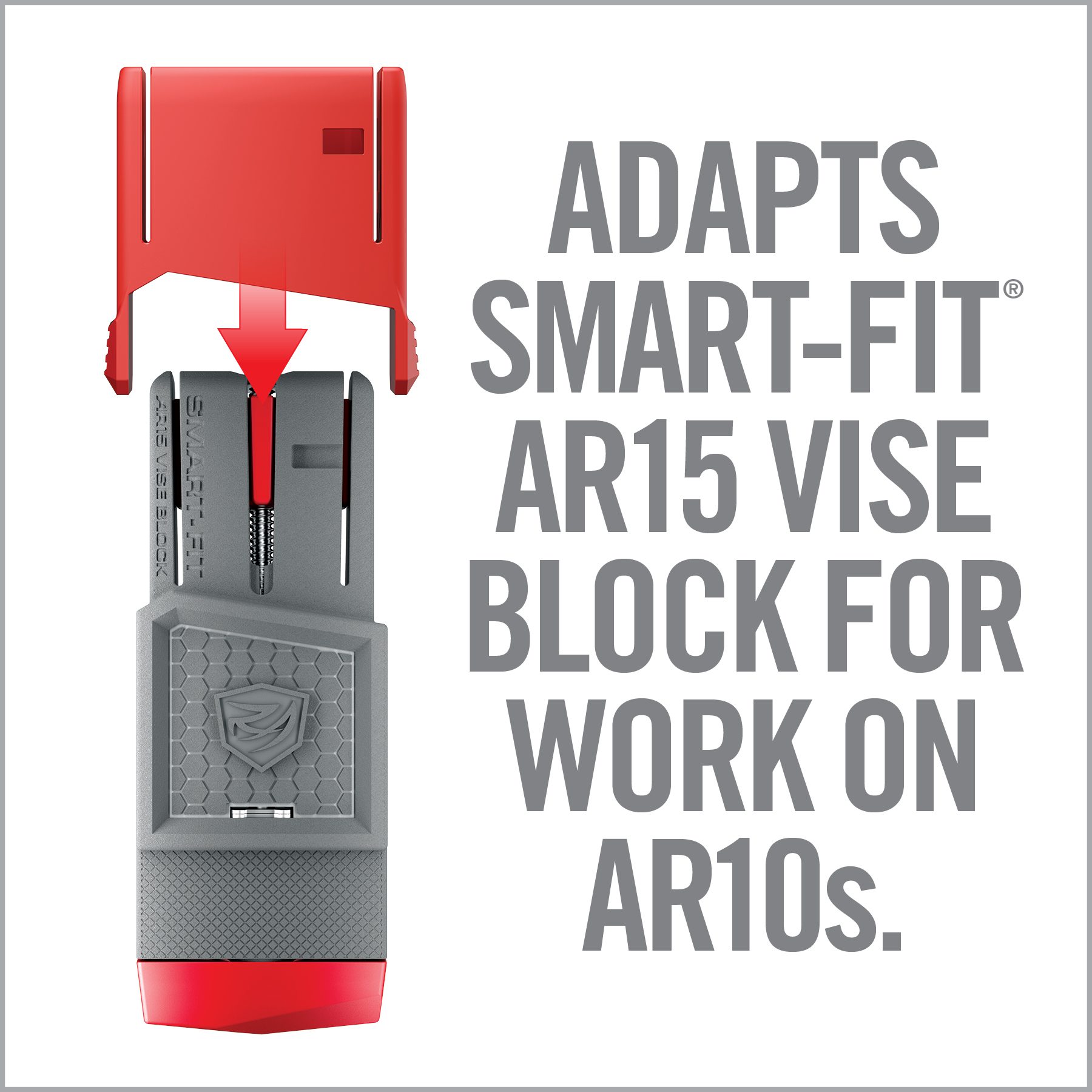 an ad for smart fit ar5 vise block for work on ar10s