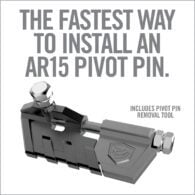 an advertisement for the fastest way to install an ar15 pivot pin