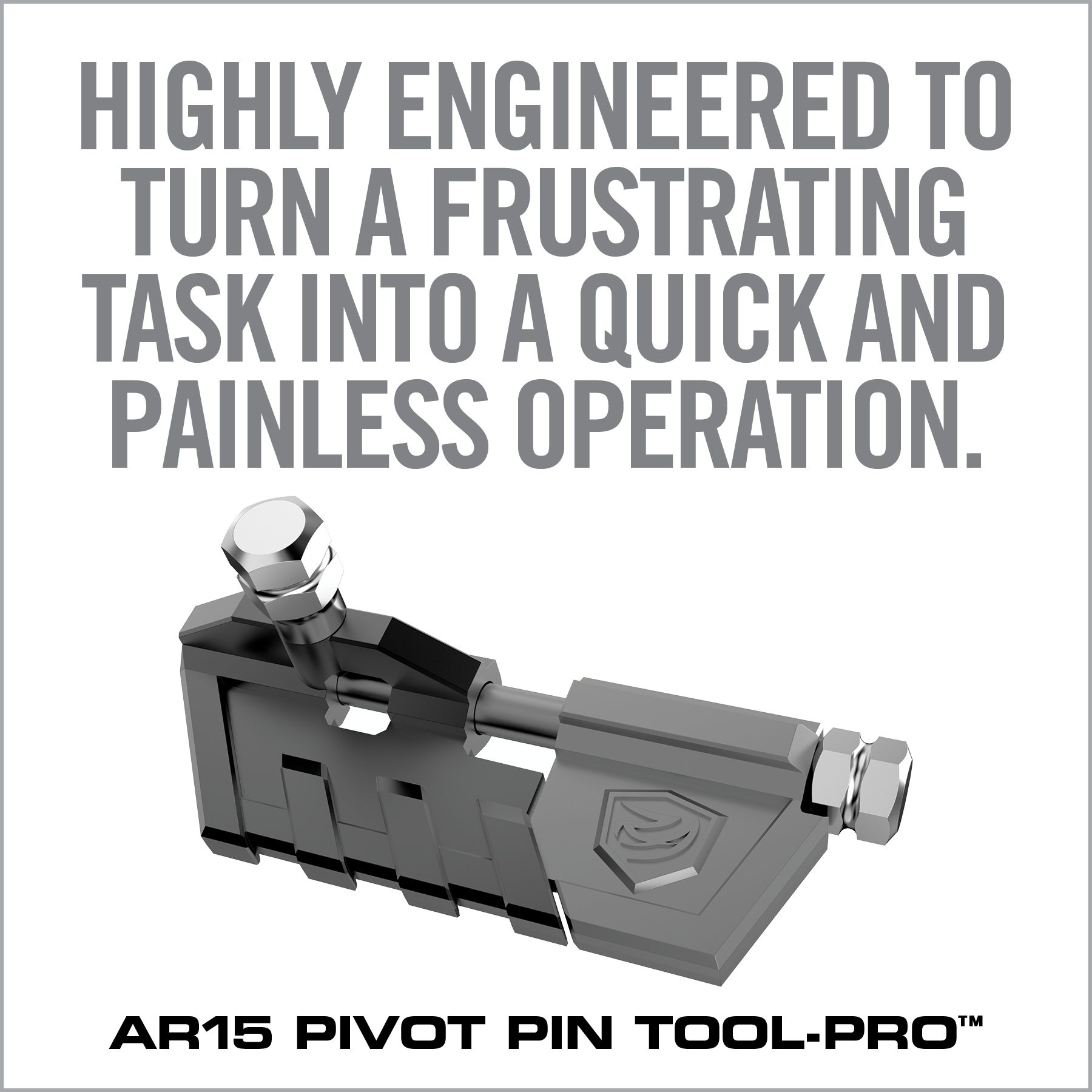 an advertisement for a tool company with the words, highly engineering to turn a frustrationing task