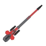 a red and black tool on a white background