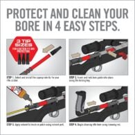 the instructions for how to clean your bore in 4 easy steps