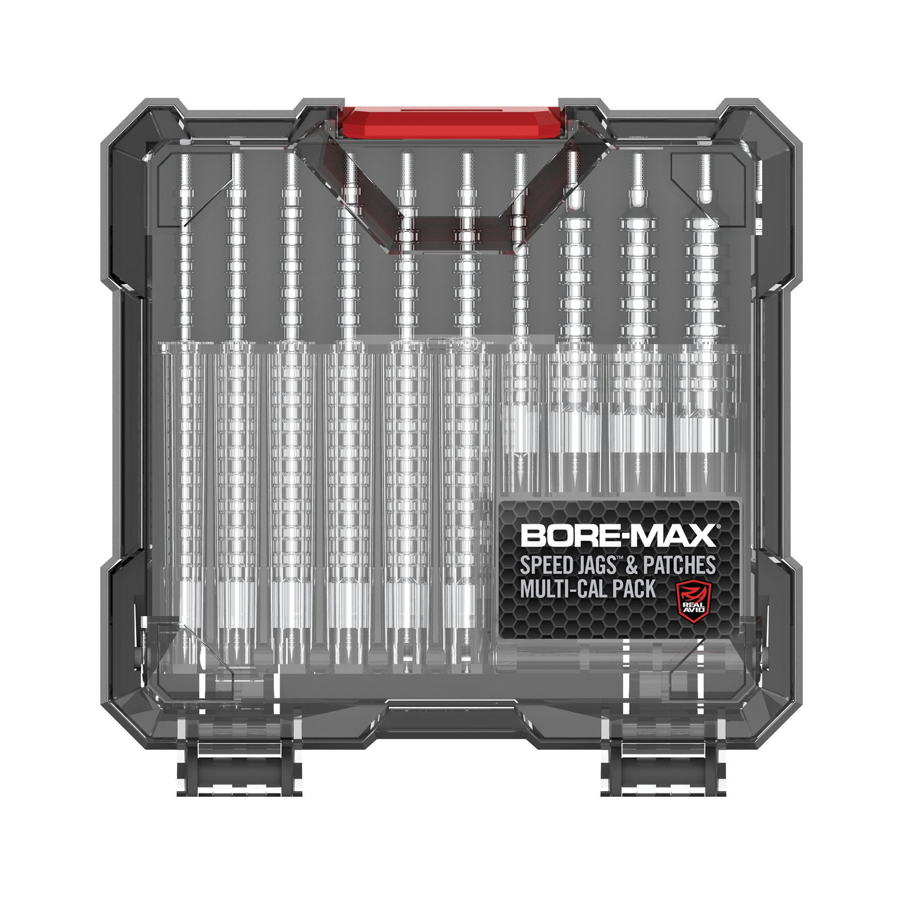 the core max drill set is packed in a plastic case