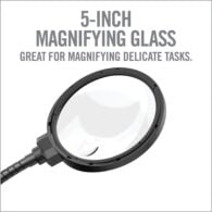 a magnifying glass with the text 5 - inch magnifying glass great for magnifying