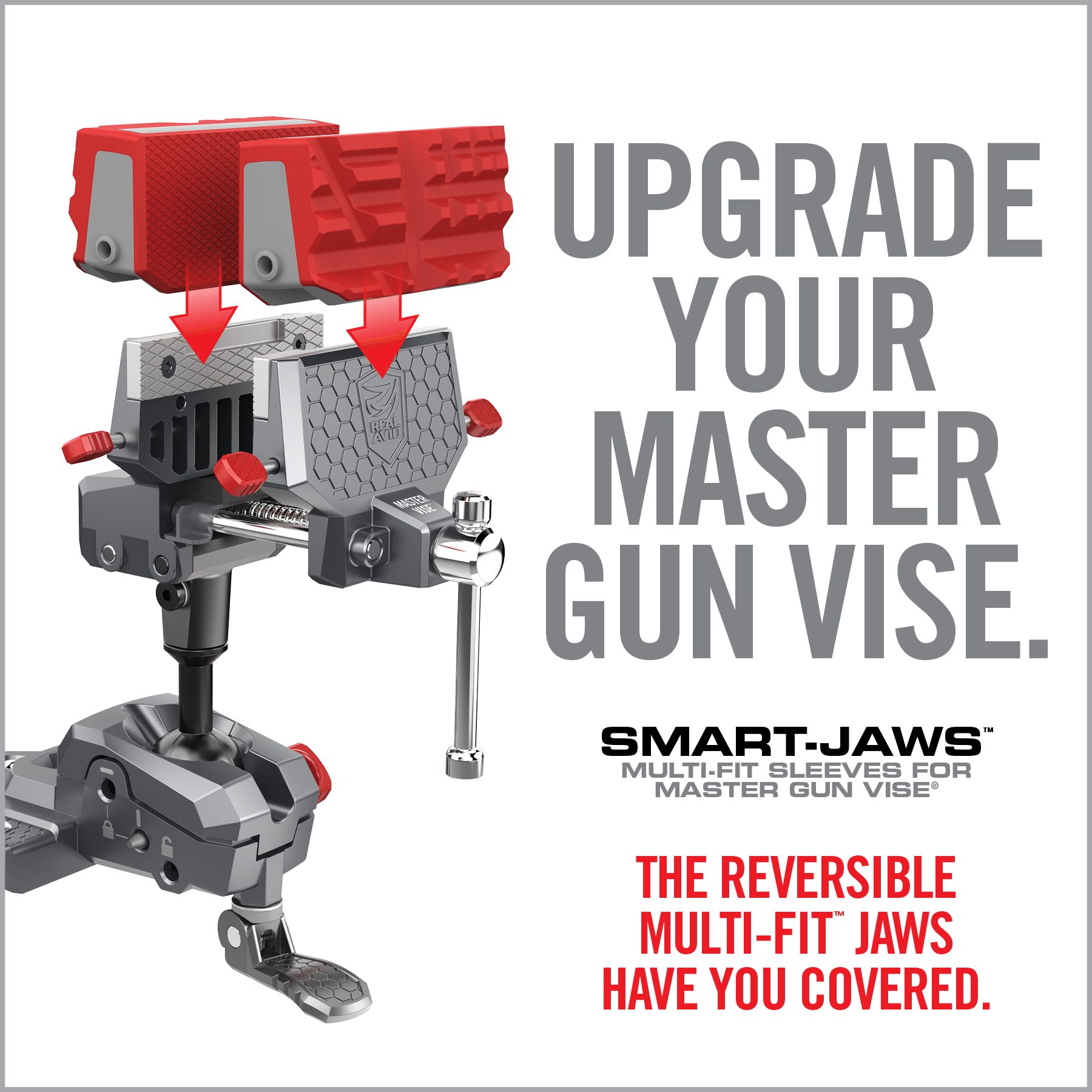 a poster with the words upgrade your master gun vise