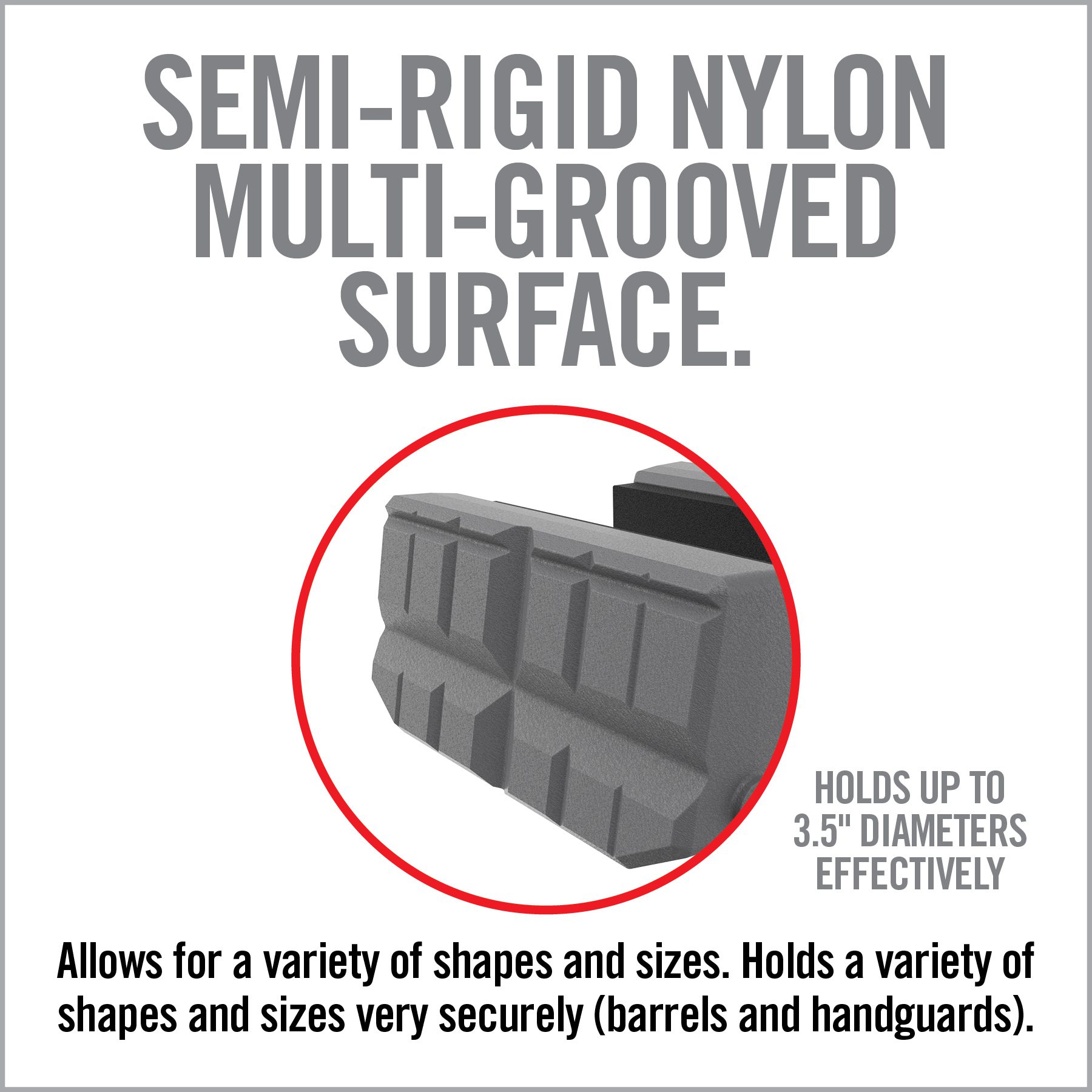 an ad for semi - rigid nylon multi - grooved surface