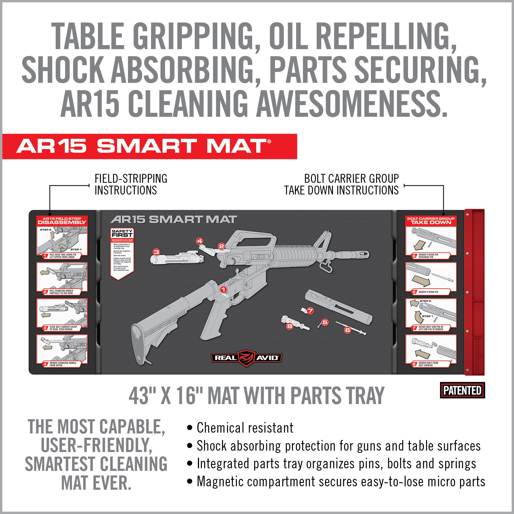 the ar - 15 smart mat with parts and instructions
