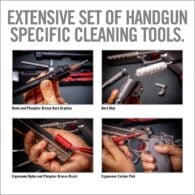 the instructions on how to use hand gun cleaning tools